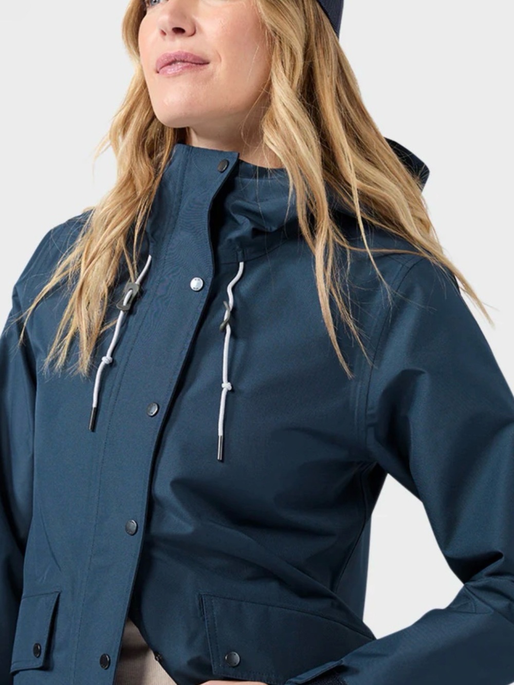Stio Lupine NWOT Bright Blue Hooded Raincoat Jacket